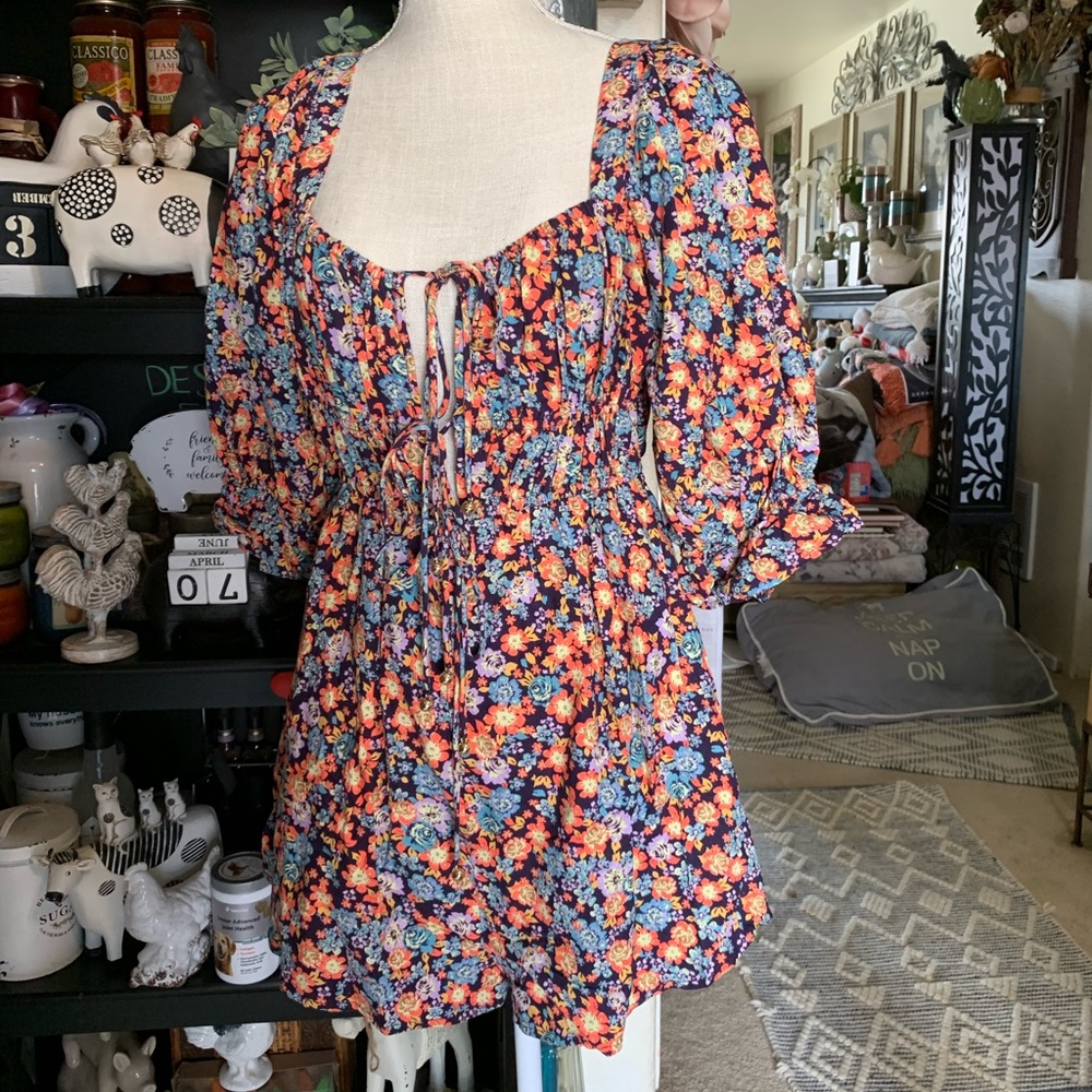 COPY - FREE PEOPLE Show Me Love Linen Blend Romper